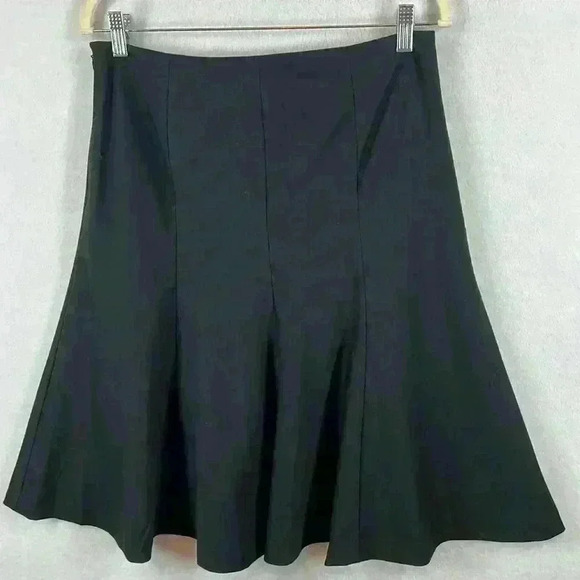 Banana Republic Flared Skirt Size 6 Black Wool Blend Lined - Picture 2 of 6